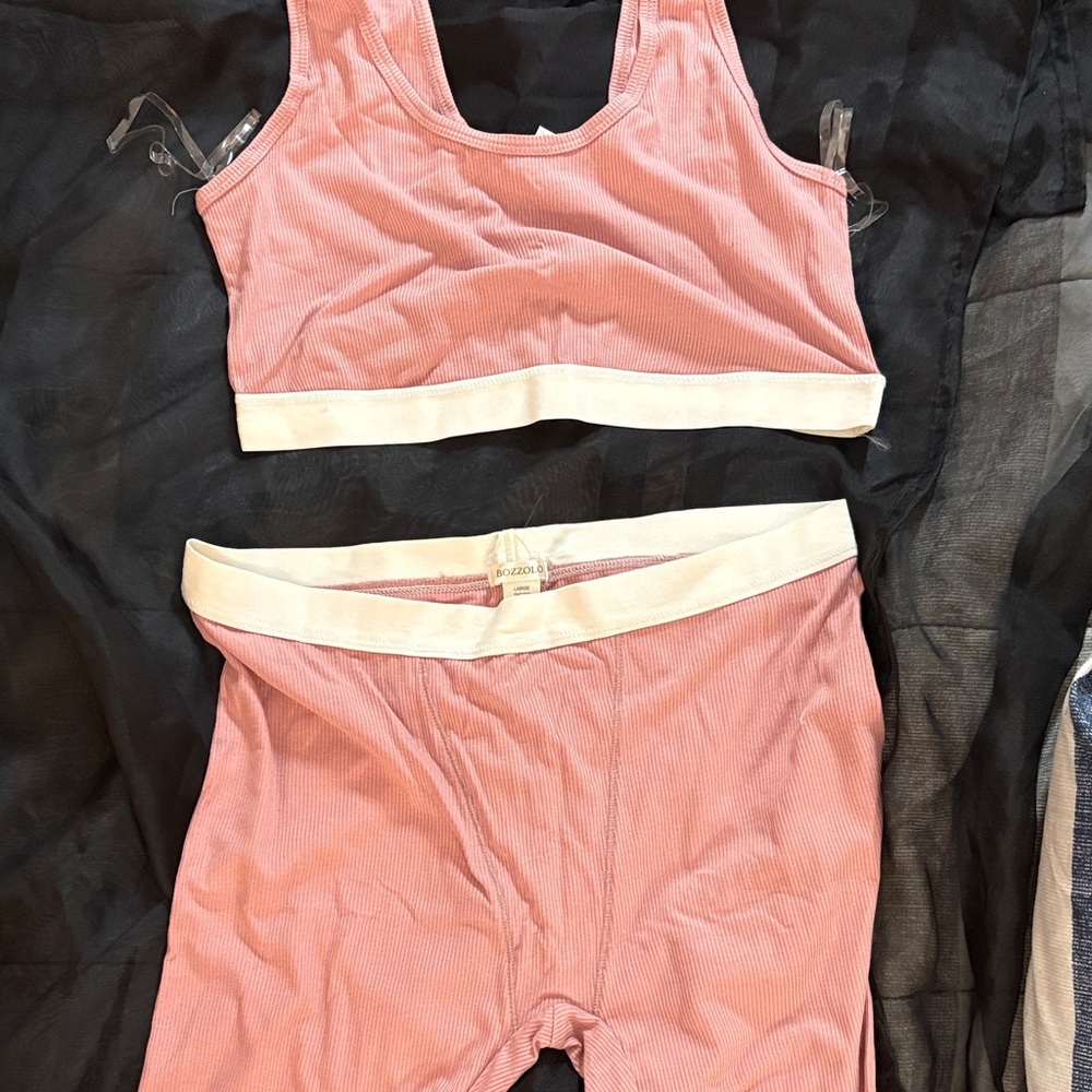 Bozzolo Pink Boxer Pajama  Lounge Set